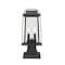 Z-Lite Millworks 2 Light Outdoor Pier Mounted Fixture, Black & Clear Beveled 574PHMS-SQPM-BK - alternate 1